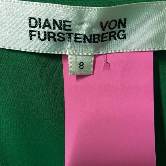 Diane Von Furstenberg Green Silk Faux Wrap Dress - Picture 5 of 5
